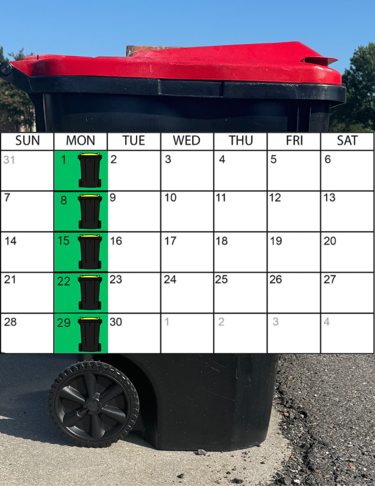 Monthly Curbside Can Management
